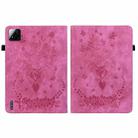 For Xiaomi Pad 7 / Pad 7 Pro Butterfly Rose Embossed Leather Tablet Case(Rose Red) - 3