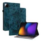 For Xiaomi Pad 7 / Pad 7 Pro Butterfly Rose Embossed Leather Tablet Case(Dark Blue) - 1