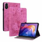 For Redmi Pad 2 / Redmi Pad SE 11 2025 Butterfly Rose Embossed Leather Tablet Case(Rose Red) - 1