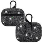 For AirPods Pro PC + PU Love-heart Shape Glitter Earphone Protective Case with Hook(Black) - 1