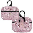 For AirPods Pro PC + PU Love-heart Shape Glitter Earphone Protective Case with Hook(Pink) - 1