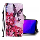 For Xiaomi Mi 10 Lite 5G Colored Drawing Pattern Horizontal Flip Leather Case with Holder & Card Slots & Wallet(Red Flower Butterfly) - 1