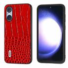 For Sony Xperia 5 V ABEEL Genuine Leather Crocodile Pattern Black Edge Phone Case(Red) - 1