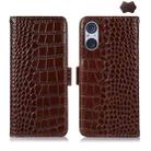 For Sony Xperia 5 V Crocodile Top Layer Cowhide Leather Phone Case(Brown) - 1