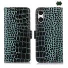 For Sony Xperia 10 VI Crocodile Top Layer Cowhide Leather Phone Case(Green) - 1