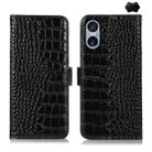 For Sony Xperia 5 VI Crocodile Top Layer Cowhide Leather Phone Case(Black) - 1