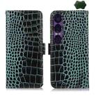 For Sony Xperia 1 VII Crocodile Top Layer Cowhide Leather Phone Case(Green) - 1