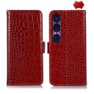 For Sony Xperia 1 VII Crocodile Top Layer Cowhide Leather Phone Case(Red) - 1