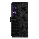 For Sony Xperia 1 VII Crocodile Top Layer Cowhide Leather Phone Case(Black) - 3