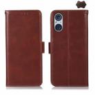 For Sony Xperia 5 V Crazy Horse Top Layer Cowhide Leather Phone Case(Brown) - 1