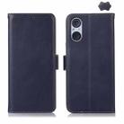 For Sony Xperia 5 V Crazy Horse Top Layer Cowhide Leather Phone Case(Blue) - 1