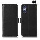 For Sony Xperia 5 V Crazy Horse Top Layer Cowhide Leather Phone Case(Black) - 1