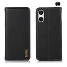 For Sony Xperia 10 VI KHAZNEH Nappa Top Layer Cowhide Leather Phone Case(Black) - 1