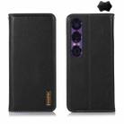 For Sony Xperia 1 VII KHAZNEH Nappa Top Layer Cowhide Leather Phone Case(Black) - 1