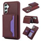 For Samsung Galaxy A34 5G RFID Anti-theft Detachable Card Bag Leather Phone Case(Wine Red) - 1