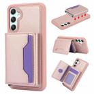 For Samsung Galaxy A34 5G RFID Anti-theft Detachable Card Bag Leather Phone Case(Pink) - 1