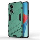 For OPPO A58 4G Global Punk Armor 2 in 1 PC + TPU Phone Case with Holder(Green) - 1