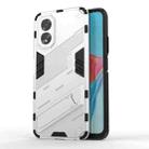 For OPPO A38 4G Global Punk Armor 2 in 1 PC + TPU Phone Case with Holder(White) - 1