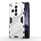 For OPPO Find X7 5G Punk Armor 2 in 1 PC + TPU Phone Case with Holder(White) - 1