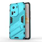 For OPPO Reno11 5G Global Punk Armor 2 in 1 PC + TPU Phone Case with Holder(Blue) - 1