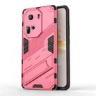 For OPPO Reno11 5G Global Punk Armor 2 in 1 PC + TPU Phone Case with Holder(Light Red) - 1