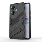 For OPPO Reno11 F 5G Global Punk Armor 2 in 1 PC + TPU Phone Case with Holder(Black) - 1