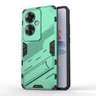 For OPPO Reno11 F 5G Global Punk Armor 2 in 1 PC + TPU Phone Case with Holder(Green) - 1