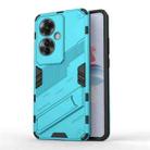 For OPPO Reno11 F 5G Global Punk Armor 2 in 1 PC + TPU Phone Case with Holder(Blue) - 1