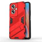 For OPPO A79 5G Global Punk Armor 2 in 1 PC + TPU Phone Case with Holder(Red) - 1