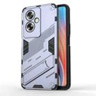 For OPPO A79 5G Global Punk Armor 2 in 1 PC + TPU Phone Case with Holder(Grey) - 1