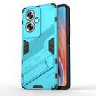 For OPPO A79 5G Global Punk Armor 2 in 1 PC + TPU Phone Case with Holder(Blue) - 1