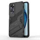 For OPPO A60 4G Global Punk Armor 2 in 1 PC + TPU Phone Case with Holder(Black) - 1