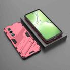 For OPPO K12x Punk Armor 2 in 1 PC + TPU Phone Case with Holder(Light Red) - 2