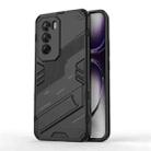 For OPPO Reno12 Global Punk Armor 2 in 1 PC + TPU Phone Case with Holder(Black) - 1
