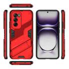For OPPO Reno12 Global Punk Armor 2 in 1 PC + TPU Phone Case with Holder(Red) - 3