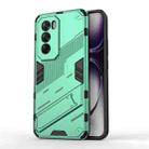 For OPPO Reno12 Global Punk Armor 2 in 1 PC + TPU Phone Case with Holder(Green) - 1