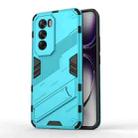 For OPPO Reno12 Global Punk Armor 2 in 1 PC + TPU Phone Case with Holder(Blue) - 1