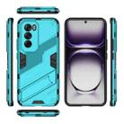 For OPPO Reno12 Global Punk Armor 2 in 1 PC + TPU Phone Case with Holder(Blue) - 3