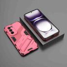 For OPPO Reno12 Global Punk Armor 2 in 1 PC + TPU Phone Case with Holder(Light Red) - 2