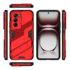 For OPPO Reno12 Pro Global Punk Armor 2 in 1 PC + TPU Phone Case with Holder(Red) - 3