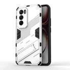 For OPPO Reno12 Pro Global Punk Armor 2 in 1 PC + TPU Phone Case with Holder(White) - 1