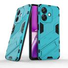 For OPPO A3X 5G India Punk Armor 2 in 1 PC + TPU Phone Case with Holder(Blue) - 1