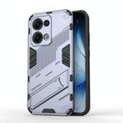 For OPPO Reno13 5G Global Punk Armor 2 in 1 PC + TPU Phone Case with Holder(Grey) - 1