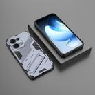 For OPPO Reno13 5G Global Punk Armor 2 in 1 PC + TPU Phone Case with Holder(Grey) - 2