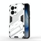 For OPPO Reno13 5G Global Punk Armor 2 in 1 PC + TPU Phone Case with Holder(White) - 1