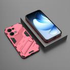 For OPPO Reno13 5G Global Punk Armor 2 in 1 PC + TPU Phone Case with Holder(Light Red) - 2