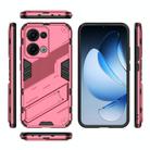 For OPPO Reno13 5G Global Punk Armor 2 in 1 PC + TPU Phone Case with Holder(Light Red) - 3