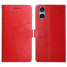 For Sony Xperia 5 V Y-shaped Pattern Flip Leather Phone Case(Red) - 1