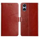 For Sony Xperia 5 V Y-shaped Pattern Flip Leather Phone Case(Brown) - 1