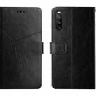 For Sony Xperia 10 VI Y-shaped Pattern Flip Leather Phone Case(Black) - 1